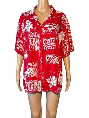 Vintage Tapestry Women's Shirt Size 1X Floral Button Up Short Sleeve Collared